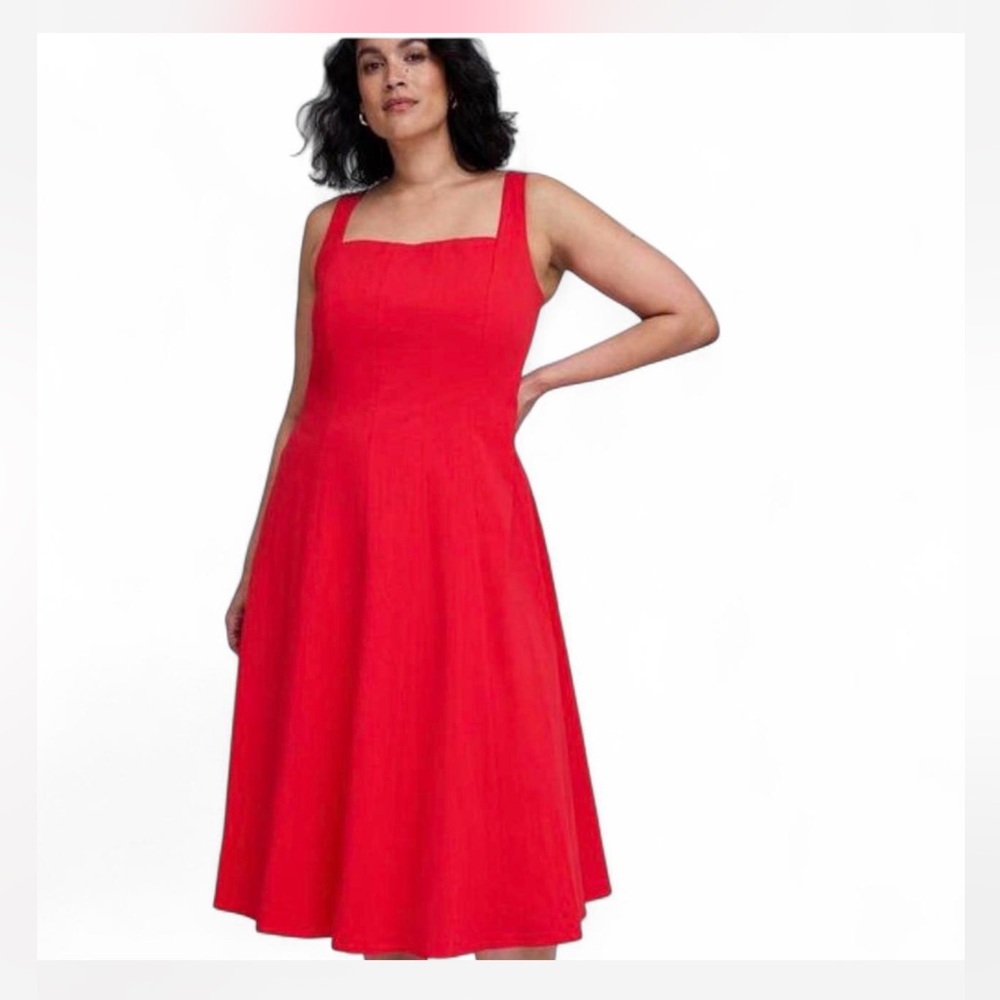 Torrid Belle Isle Fit & Flare Red Tea-Length Dress